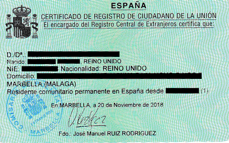 Green Residency Certificate Your Spanish Paperwork Green Residency Certificate Your Spanish Paperwork